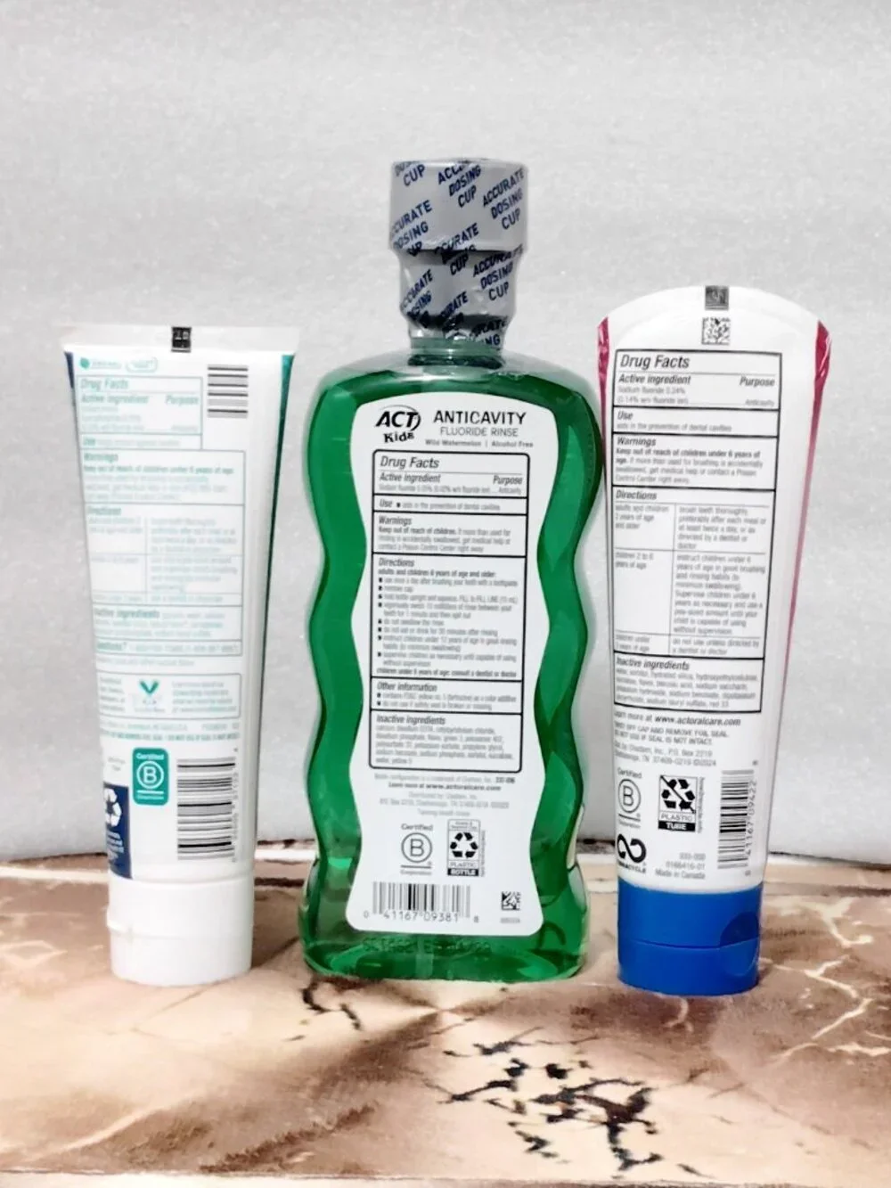 Toms & Act Kids Toothpaste and Mouthwash